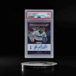2023 Panini Prizm Premier League Autograph Penmanship Purple Prizm Gary Lineker #PGL 7/25 PSA 9