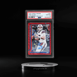 2025 Topps Chrome Autograph Red Wave Josh Allen #BA-JAL 2/5 PSA 10
