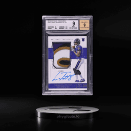 2018 National Treasures Lamar Jackson ROOKIE PATCH AUTO /99 #165 BGS 9 MINT