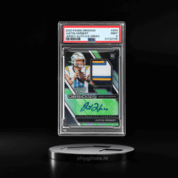 2020 Panini Obsidian Rookie Jersey Autographs Electric Etch Green Justin Herbert #204 8/50 PSA 9