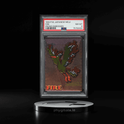 1999 Pokemon Japanese Meiji Promo Embossed Moltres PSA 8 NM-MT