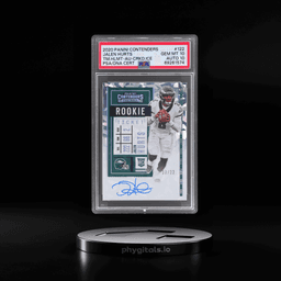2020 Panini Contenders Team Helmet Variation Rookie Ticket Autograph Cracked Ice Jalen Hurts #122 13/22 PSA 10