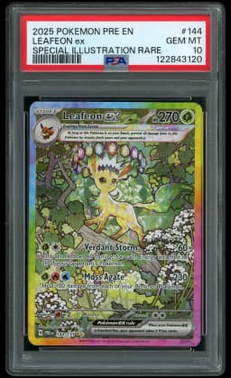 2025 Prismatic Evolutions Leafeon EX #144 PSA 10