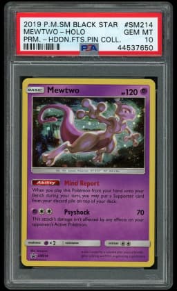 2019 Black Star Promo Mewtwo #SM214 PSA 10