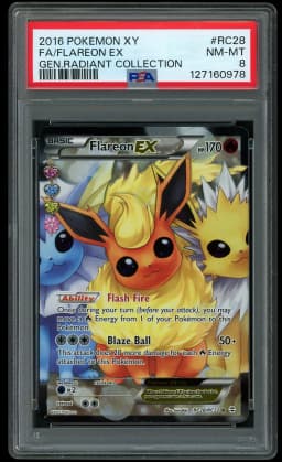 2016 Generations Radiant Collection Flareon EX #RC28 PSA 8