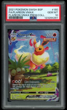 2021 Black Star Promo Flareon VMAX #180 PSA 10