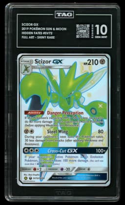 2019 Hidden Fates Scizor GX #SV72 TAG 10