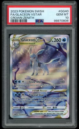 2023 Crown Zenith Glaceon VSTAR #GG40 PSA 10