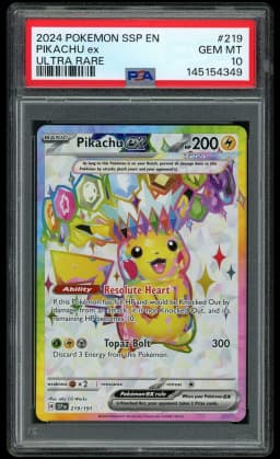 2024 Surging Sparks Pikachu EX #219 PSA 10