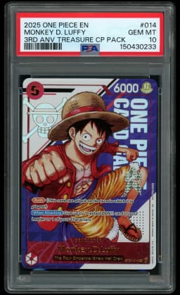 2025 3rd Anniversary Treasure Campaign Pack Monkey D. Luffy #ST21-014 PSA 10