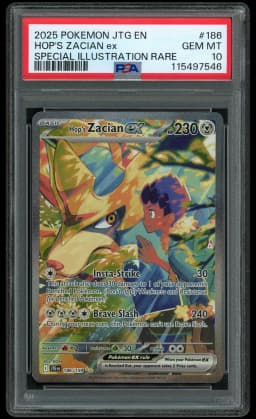 2025 Journey Together Hop's Zacian EX #186 PSA 10