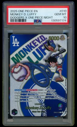 2025 Dodgers X One Piece Night Monkey D. Luffy #EB02-010 PSA 10