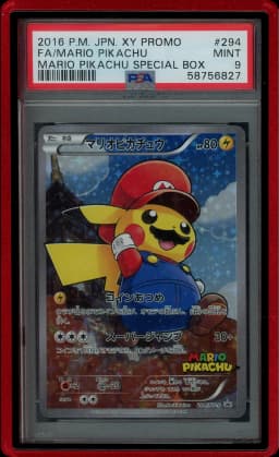 2016 Japanese XY Promo Mario Pikachu #294 PSA 9