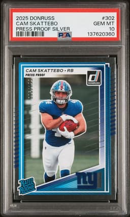 2025 Cam Skattebo #302 Donruss Press Proof Silver PSA 10.0