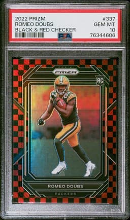 2022 Romeo Doubs #337 Prizm Black Red Checker PSA 10.0