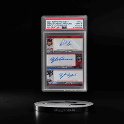2024 Topps Pro Debut Triple Autographs Red Foil Dylan Crews/Wyatt Langford/Paul Skenes #PDTASCL 4/10 PSA 9