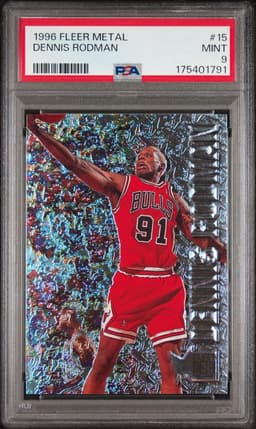 1996 Fleer Metal #15 Dennis Rodman PSA 9