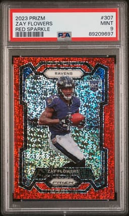 2023 Zay Flowers #307 Prizm Red Sparkle PSA 9.0