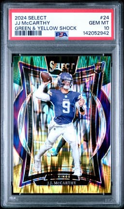 2024 JJ MCCARTHY #24 SELECT GREEN & YELLOW SHOCK PSA 10.0