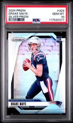 2024 Drake Maye #329 Prizm Silver PSA 10.0