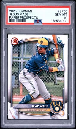 2025 Jesus Made #BP-66 Bowman Prospects PSA 10.0