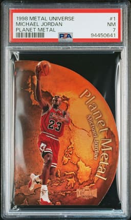 1998 MICHAEL JORDAN #1 PLANET METAL PSA 7.0