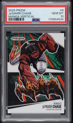 2025 Ja'Marr Chase #8 Prizm Manga Vertical PSA 10.0
