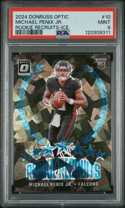 2024 MICHAEL PENIX JR. #10 DONRUSS OPTIC RECRUITS ICE PSA 9.0