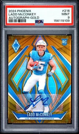 2024 Ladd McConkey #216 Phoenix Autograph Gold PSA 9.0