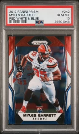 2017 Myles Garrett #242 Prizm Red White Blue Prizm PSA 10.0