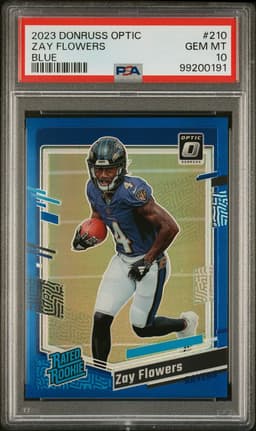 2023 Zay Flowers #210 Donruss Optic Blue PSA 10.0