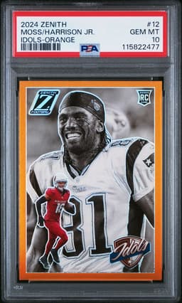 2024 Marvin Harrison Jr. / Randy Moss #12 Zenith Idols Orange PSA 10.0