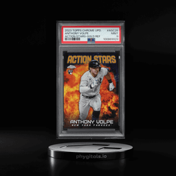 2023 Topps Chrome Update Action Stars Gold Refractor Anthony Volpe RC /50 PSA 9