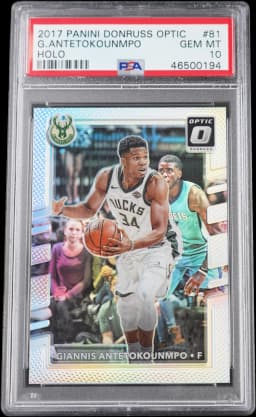 2017 Giannis Antetokounmpo #81 Donruss Optic Holo PSA 10.0
