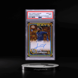 2024 Topps Chrome Radiating Junior Caminero ROOKIE AUTO /23 #RRAJUC PSA 9 MINT