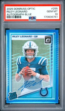 2025 Riley Leonard #255 Donruss Optic Blue PSA 10.0