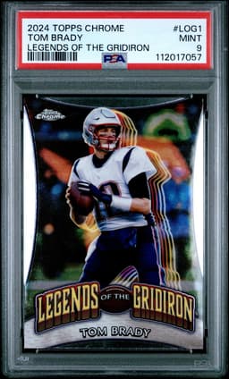 2024 Tom Brady #LOG-1 Topps Chrome Legends of the Gridiron PSA 9.0
