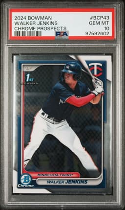 2024 WALKER JENKINS BOWMAN CHROME PROSPECTS PSA 10.0
