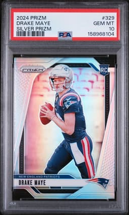 2024 Drake Maye #329 Prizm Silver PSA 10.0
