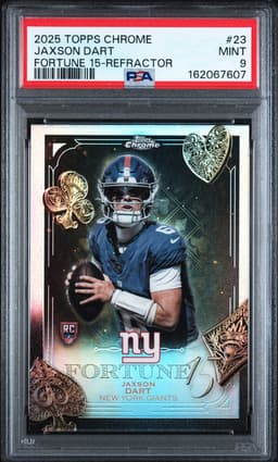 2025 JAXSON DART #23 TOPPS CHROME FORTUNE 15 PSA 9.0