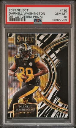 2023 Darnell Washington #130 Select Zebra Prizm Die-Cut PSA 10.0