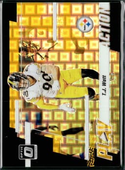 2023 T.J. Watt #10 Donruss Optic Play Action Gold