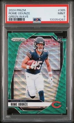 2024 Rome Odunze #385 Prizm Green Wave PSA 9.0