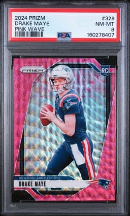 2024 Drake Maye #329 Prizm Pink Wave PSA 8.0