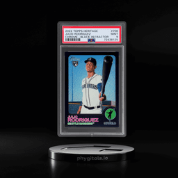 2022 Topps Heritage Chrome Black Refractor Julio Rodriguez #700 45/73 PSA 9