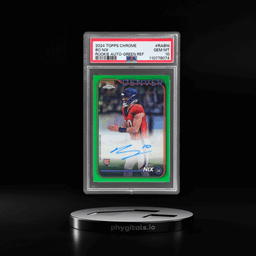 2024 Topps Chrome Rookie Autograph Green Refractor Bo Nix #RABNI 19/99 PSA 10