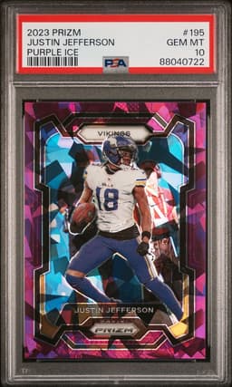 2023 Justin Jefferson #195 Prizm Purple Ice PSA 10.0