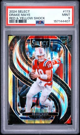 2024 DRAKE MAYE #113 SELECT RED & YELLOW SHOCK PSA 9.0