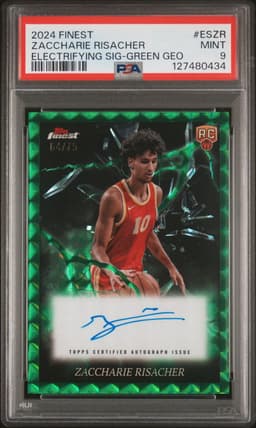 2024 Zaccharie Risacher #ES-ZR Finest Electrifying Signatures Green Geometric PSA 9.0
