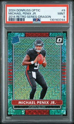 2024 MICHAEL PENIX JR. #9 DONRUSS OPTIC 2014 RETRO SERIES DRAGON PSA 9.0